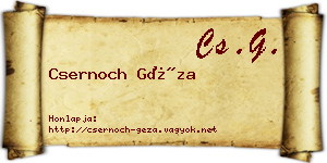 Csernoch Géza névjegykártya